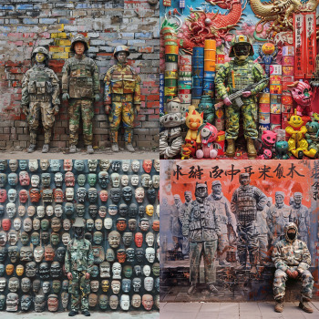 Liu Bolin style, Midjourney v6