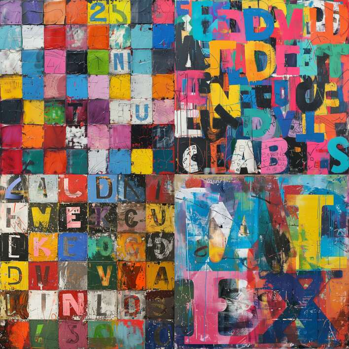 Mel Bochner style, Midjourney v6