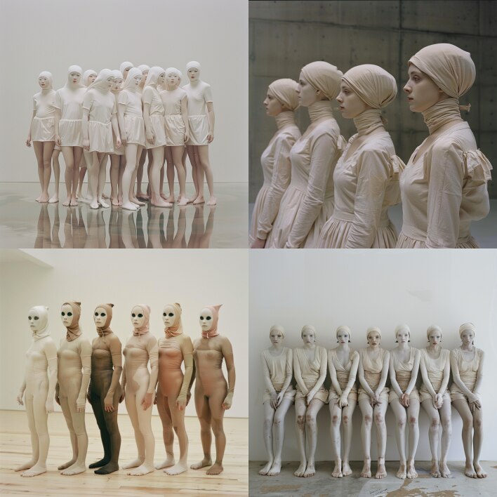 Vanessa Beecroft style, Midjourney v6