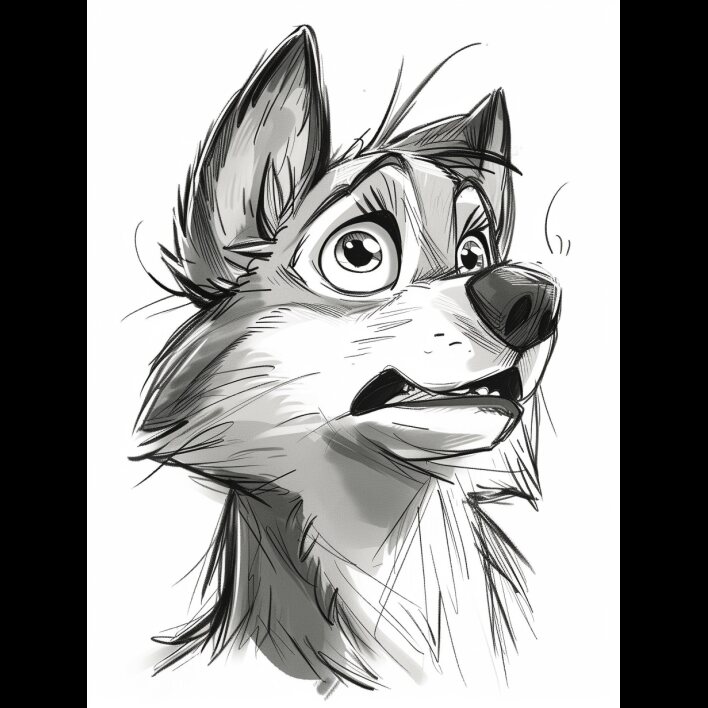 free midjourney prompt drunk husky portrait