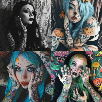 Megan Massacre style, AI art, Midjourney v6